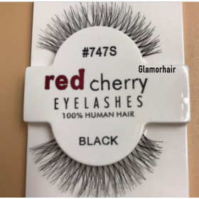 *74S Small red cherry 100% human hair strip lashes