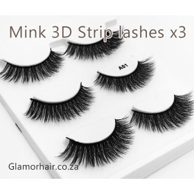A01- 3 pack 3D Mink multi layer strip lashes