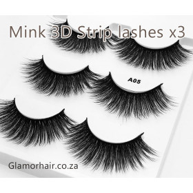 A05- 3 pack 3D Mink multi layer strip lashes