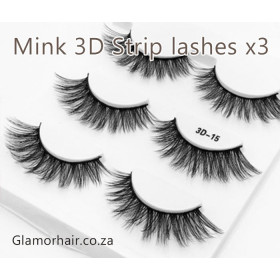 A15- 3 pack 3D Mink multi layer strip lashes