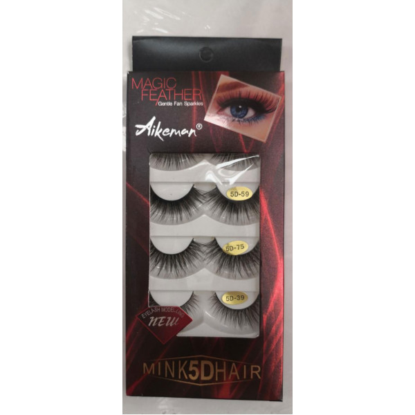 Style B -5 pairs mix box magic feathers High quality hand made strip lashes