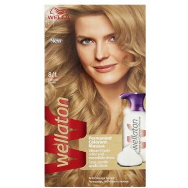 Wella 8/1 Wellaton permanent foam color designed for fine hair types