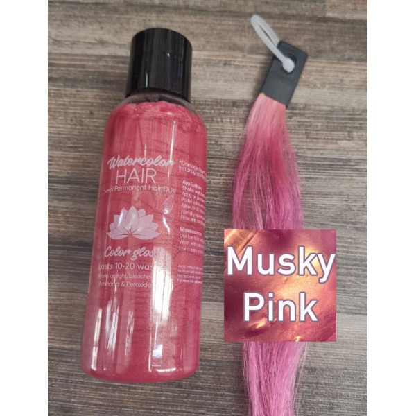 Musky pink Watercolor hair semi permanent dye 100ml
