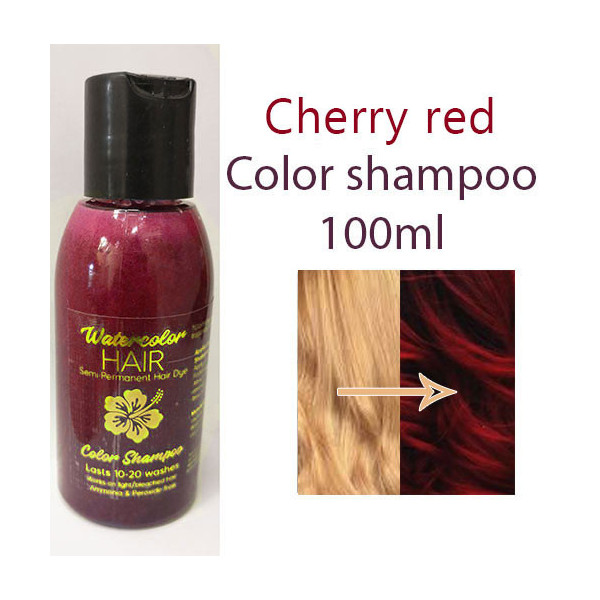 Cherry red color shampoo semi permanent dye - watercolor hair 100ml