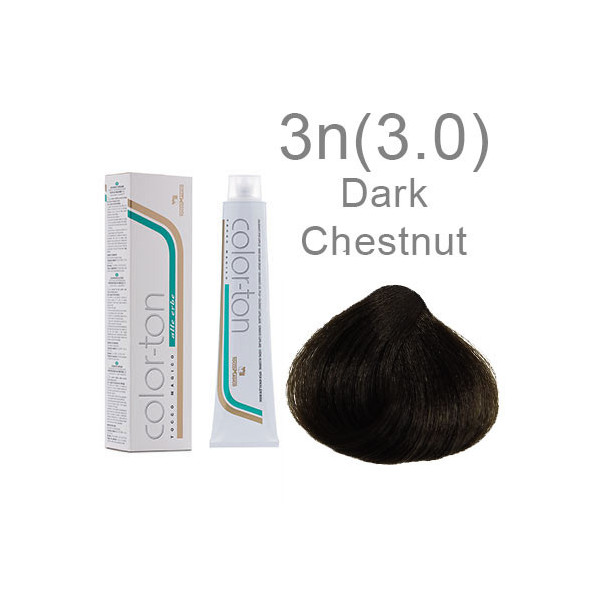 3N(3.0) Dark chestnut Colorton professional (made in Italy) 100ml +100ml 20 vol developer