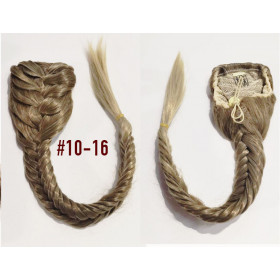 *10T16 Natural blonde mix  long braided draw string pony tail, synthetic hair