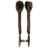 *2-30 Chestnut brown mix long braided draw string pony tail, synthetic hair