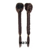 *2-33 Dark brown mix long braided draw string pony tail, synthetic hair