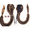 *4-30 Medium brown mix, long braided draw string pony tail, synthetic hair