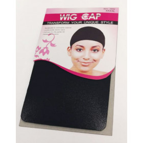 Black. Stocking type wig cap, double pack