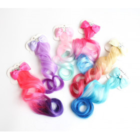 Kids rainbow clip on hair piece (price per clip)