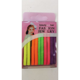 Neon rainbow hair bands 10pc set