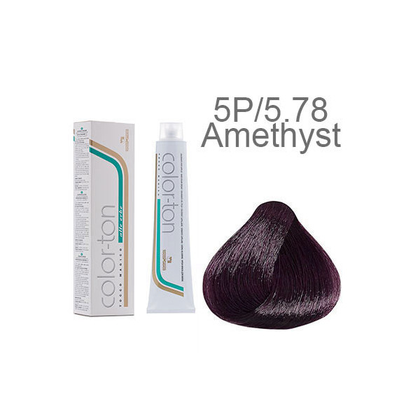 5P(5.78) Amethyst (deep purple) Colorton professional (made in Italy) 100ml +100ml 20 vol developer
