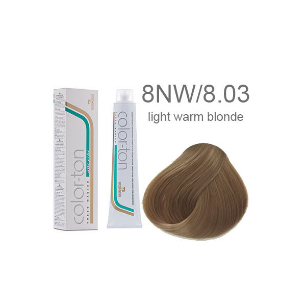 8NW(8.03) Light warm blonde Colorton professional (made in Italy) 100ml +100ml 20 vol developer