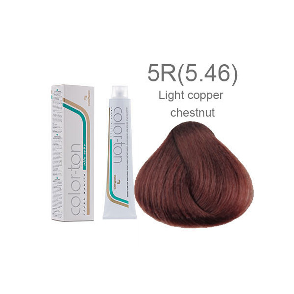 5R(5.46) Light copper chestnut Colorton professional (made in Italy) 100ml +100ml 20 vol developer