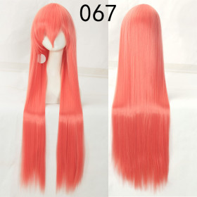 Coral peach 67 long fringe straight cosplay wig (PL-099-67)