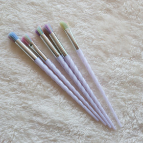 5pc unicorn pastel eye shadow brush set