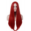 Fire red mid part straight cosplay wig -100cm (113)