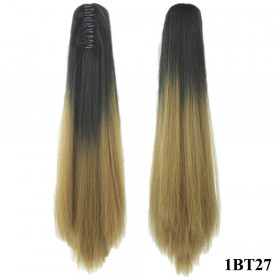 *1b-27 Ombre, Straight, Claw clip synthetic ponytail