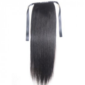 Yaki straight 55cm XXL 100% Indian remy human hair tie on ponytail