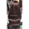 4x4 lace front 22" Deep plum Indian remy human hair wig