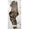 *8M18b Ash medium blonde mix 55-60cm clip in hair extensions 10pc set- wavy, Synthetic