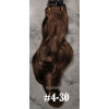 *4M-30 Chocolate brown mix 55-60cm clip in hair extensions 10pc set- wavy, Synthetic