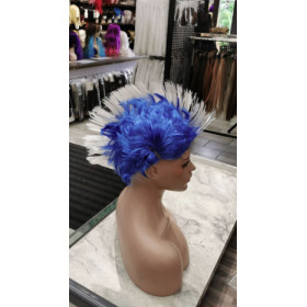 Party Sale! Mohawk party wigs- Blue white mix