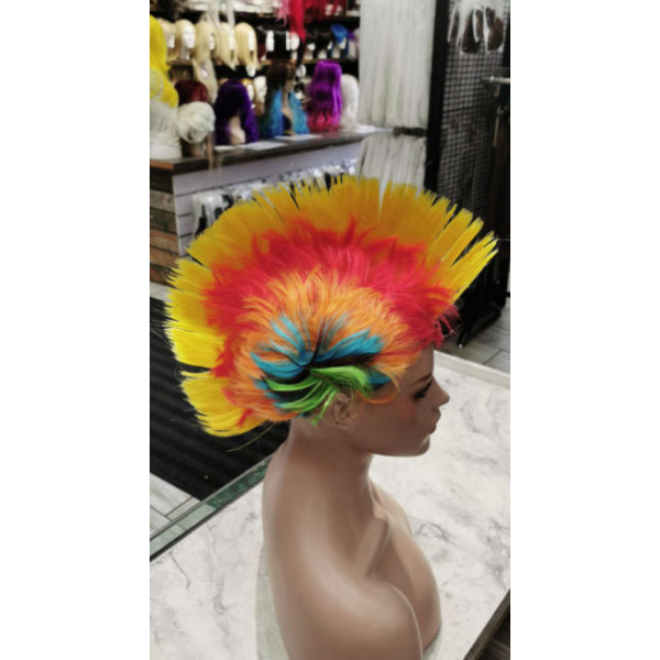 Party Sale! Mohawk party wigs-yellow red orange mix