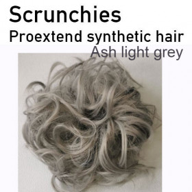 Q5R light Ash grey scrunchie by Proextend - Synthetic