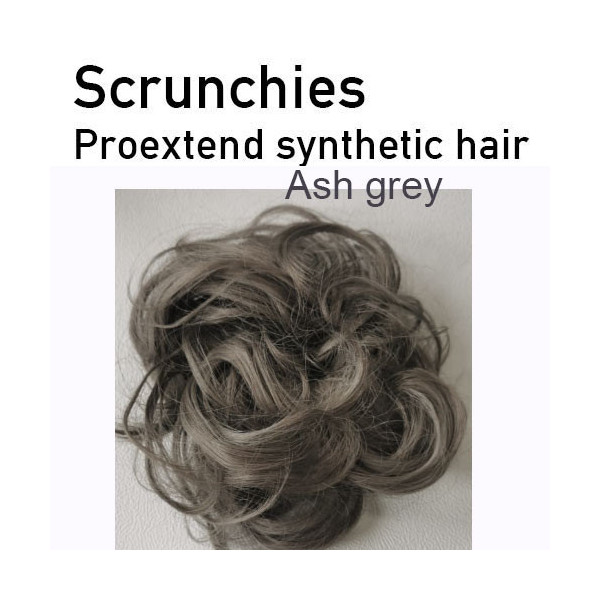 Q5M Ash grey scrunchie by Proextend - Synthetic