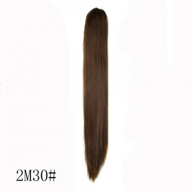 *2-30 Dark brown  ix, Straight, Claw clip synthetic ponytail