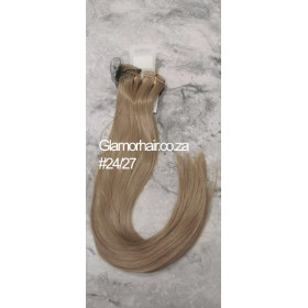 *24M27 Neutral honey blonde mix 55-60cm clip in hair extensions 10pc set- straight, Synthetic hair