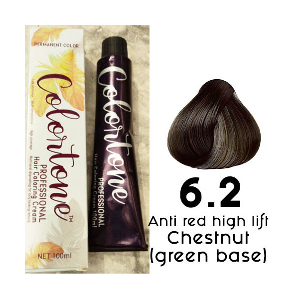 6.2 Anti red high lift chocolate (green base) Colortone professional 100ml +100ml 20 vol developer