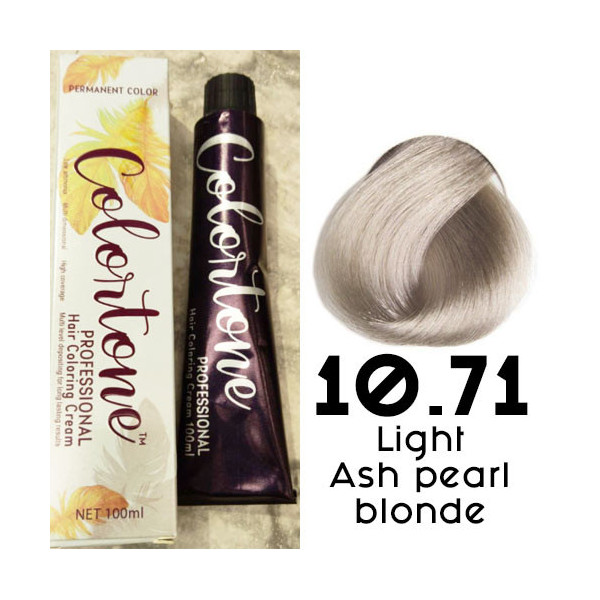 10.71 light ash pearl blonde Colortone professional  100ml +100ml 20 vol developer