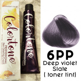 6PP Dark Violet slate (toner tint) Colortone professional 100ml +100ml 20 vol developer