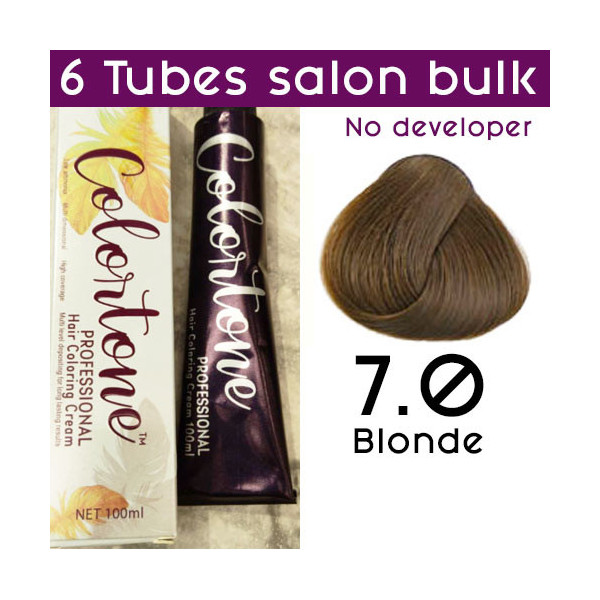7.0 blonde- 6 TUBES pack  (same color, no developer) Colortone professional 100ML