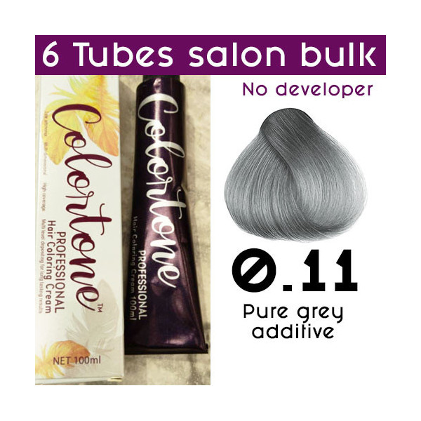 0.11 Pure grey- 6 tubes (same color, no developer) Colortone professional 100ml