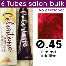 0.45 Fire red additive- 6 tubes  (same color, no developer) Colortone professional 100ml
