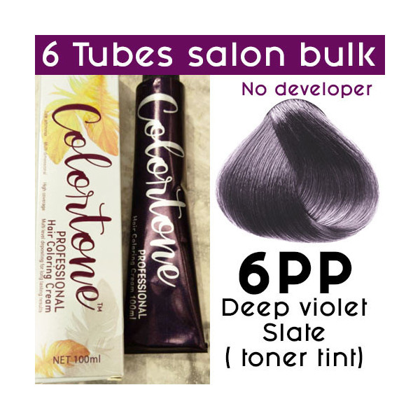 6PP Dark violet state - 6 TUBES pack  (same color, no developer) Colortone professional 100ML