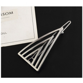 Triangle hair clip silver color metal