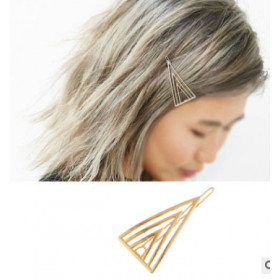 Triangle hair clip silver color metal