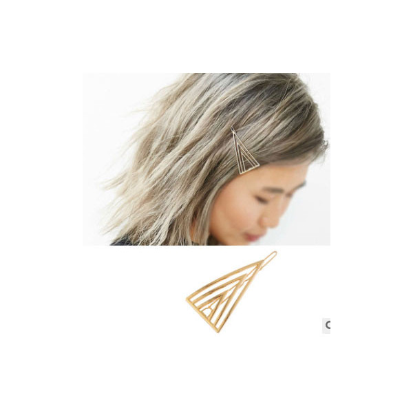 Triangle hair clip Gold color metal