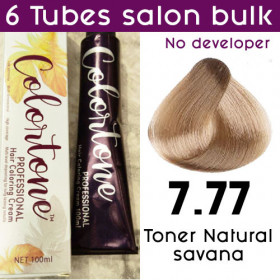 7.77 toner natural savanna - 6 TUBES pack  (same color, no developer) Colortone professional 100ML