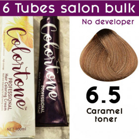 6.5 caramel toner - 6 TUBES pack  (same color, no developer) Colortone professional 100ML