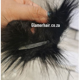 Silver fox ears 1 pair, clip on hair pin, synthetic fur