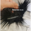 Black & white fox ears, 1 pair, clip on hair pin, synthetic fur