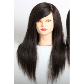 100% Human hair practice mannequin head 18inch long-color: Natural black color