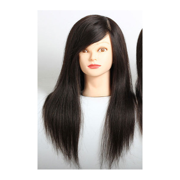 100% Human hair practice mannequin head 18inch long-color: Natural black color