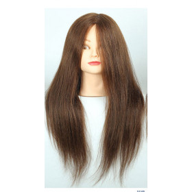 100% Human hair practice mannequin head, 18inch long -color: brown color